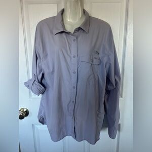 Columbia Shirt Womens Extra Large Lilac PFG Fishing Outdoor Long Sleeve XL